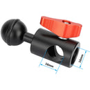 CAMVATE 5/8" Light Stand Adapter with Ball Head (Red Knob)