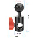 CAMVATE 5/8" Light Stand Adapter with Ball Head (Red Knob)