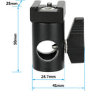 CAMVATE Light Stand Adapter with Cold Shoe Mount (Black Lever)