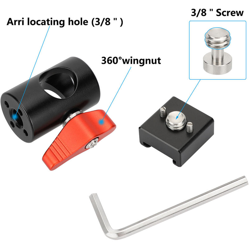 CAMVATE Light Stand Adapter with Cold Shoe Mount (Red Lever)