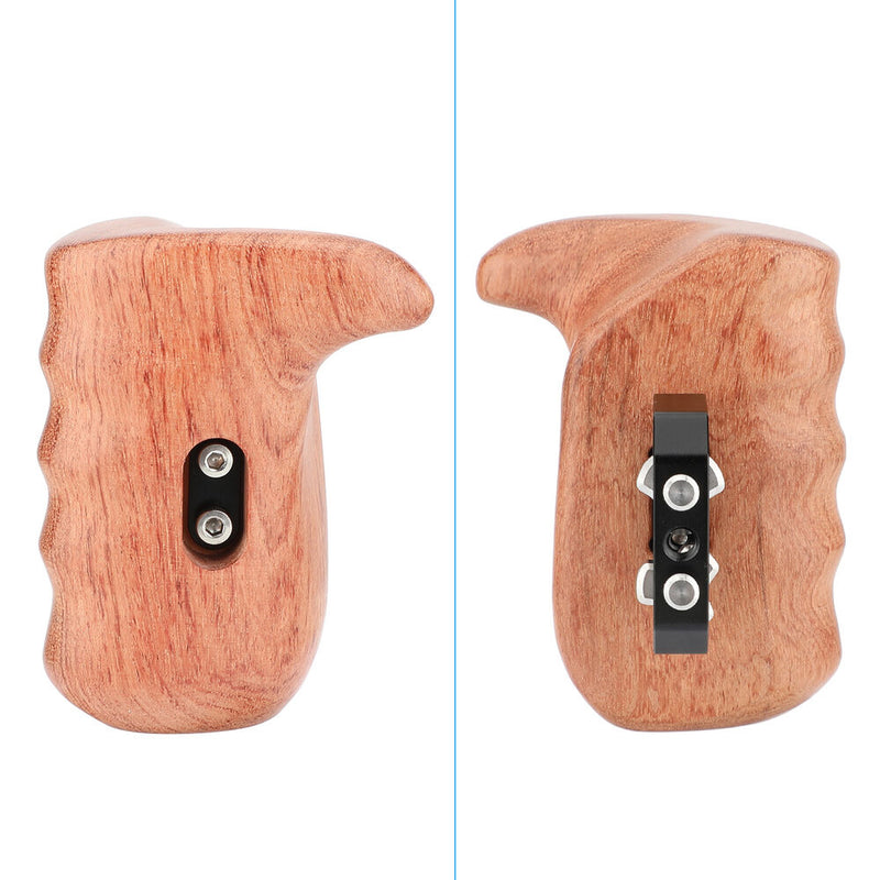 CAMVATE Large Wooden Handgrip with 1/4"-20 Thumbscrews (Left Side)