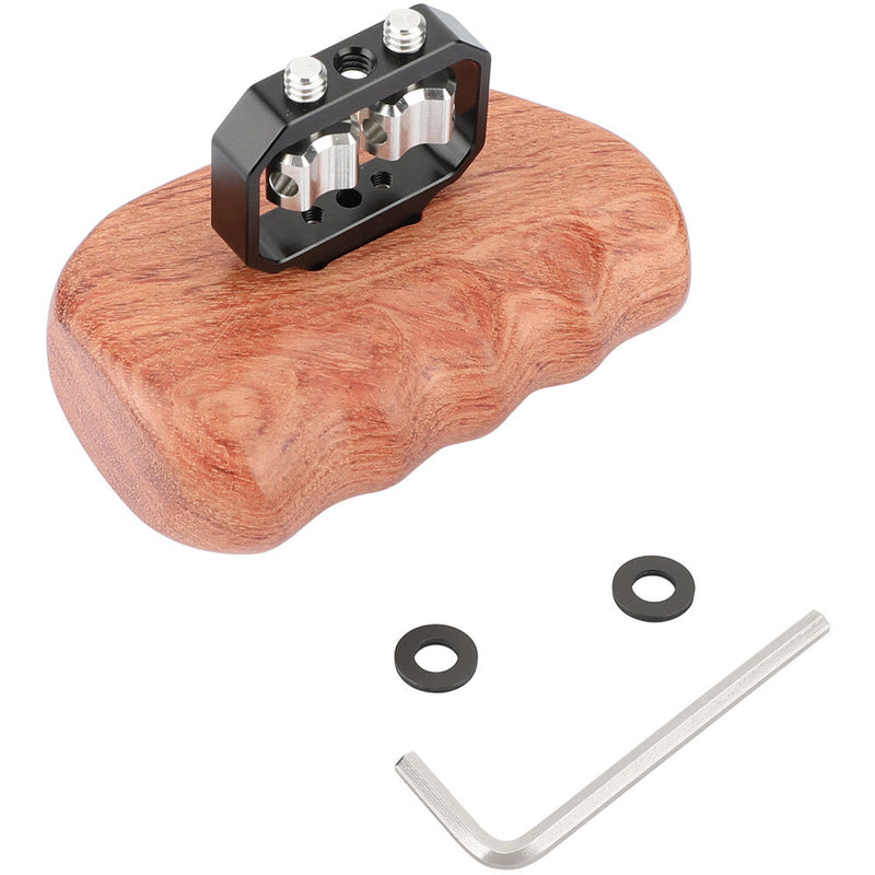 CAMVATE Large Wooden Handgrip with 1/4"-20 Thumbscrews (Left Side)