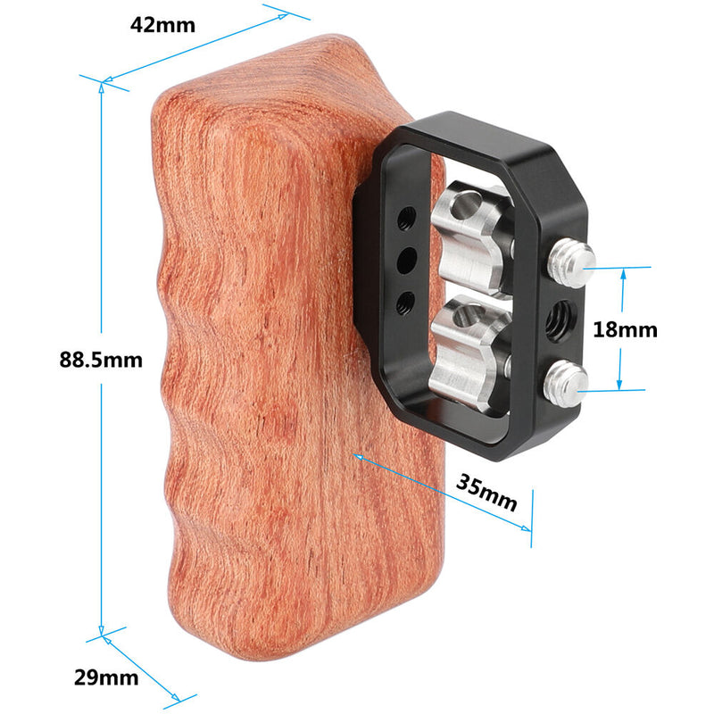 CAMVATE Wooden Handgrip with 1/4"-20 Thumbscrews (Right Side)