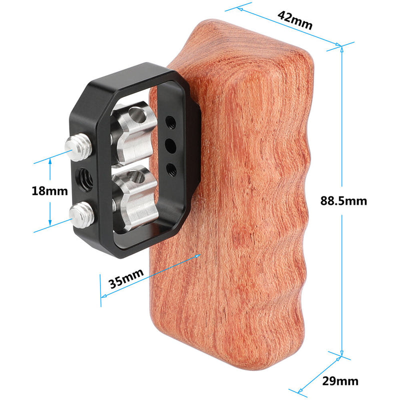 CAMVATE Wooden Handgrip with 1/4"-20 Thumbscrews (Left Side)