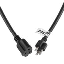 Watson AC Power Extension Cord (14 AWG, Black, 3')