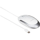 Macally USB Type-C Optical Silent Click Mouse (White with Silver Trim)