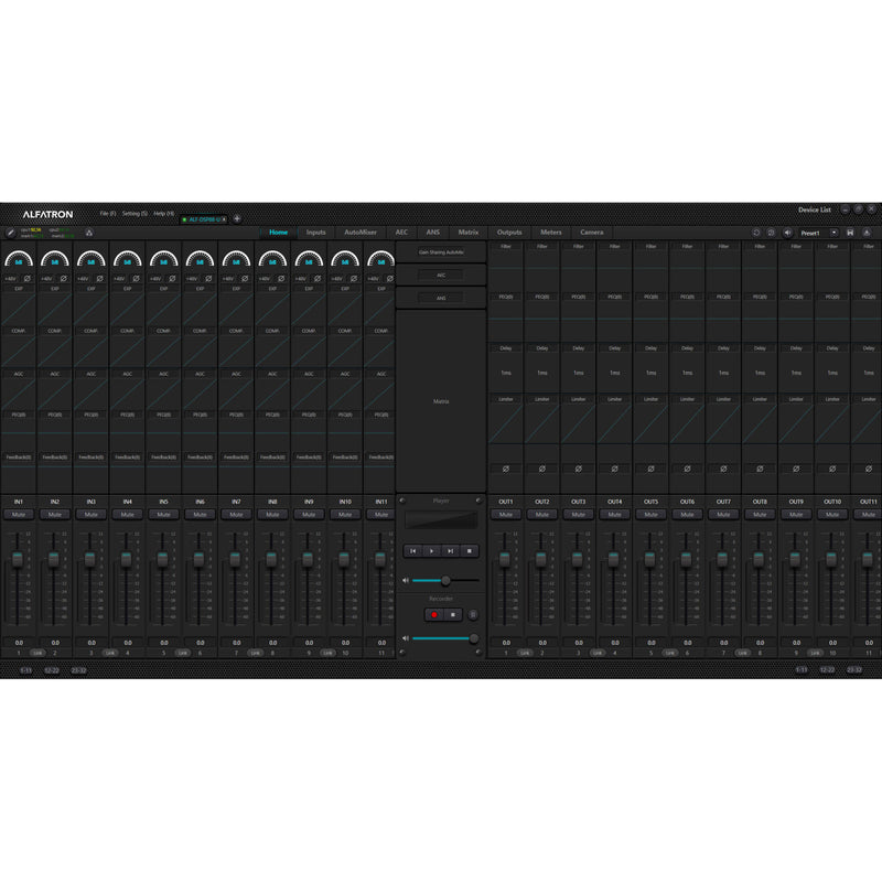 Alfatron 8x8 Audio Digital Sound Processor with Dante