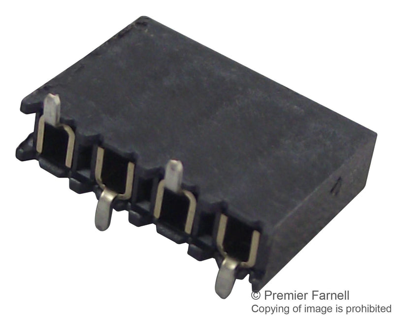 SAMTEC SSM-104-L-SV Board-To-Board Connector, Vertical, 2.54 mm, 4 Contacts, Receptacle, SSM Series, Surface Mount