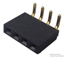 SAMTEC SSW-104-02-G-S-RA Board-To-Board Connector, Right Angle, 2.54 mm, 4 Contacts, Receptacle, SSW Series, Through Hole