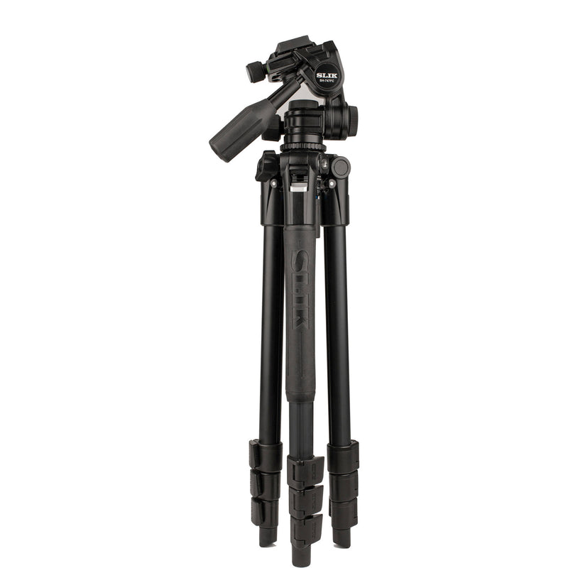 Slik Pro AL-324-3WFC Aluminum 4-Section Tripod with Arca-Type 3-Way Pan-Tilt Head