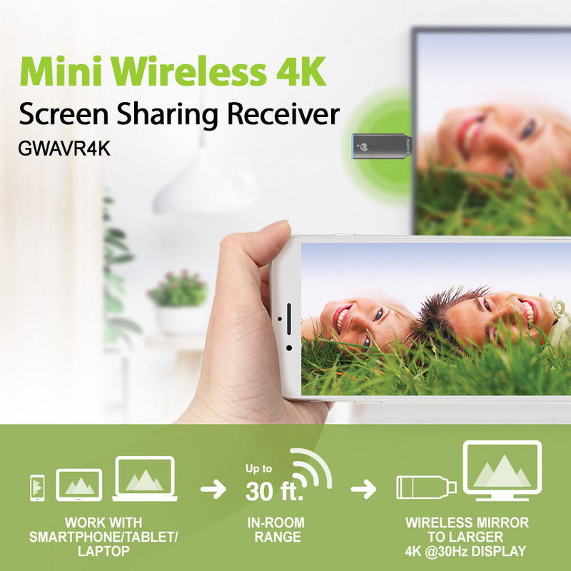 IOGEAR Mini Wireless 4K UHD Screen Sharing Receiver