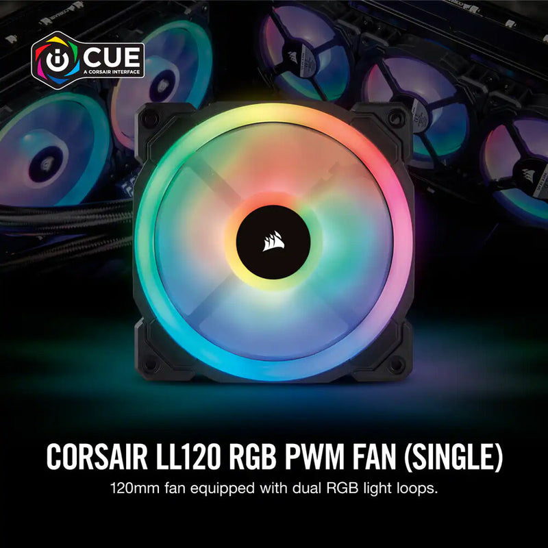Corsair 120mm LL120 RGB Dual Light Loop PWM Case Fan (Black)