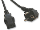 PRO ELEC SH10193R Mains Power Cord, Mains Plug, Euro, IEC 60320 C13, 8.2 ft, 2.5 m, Black