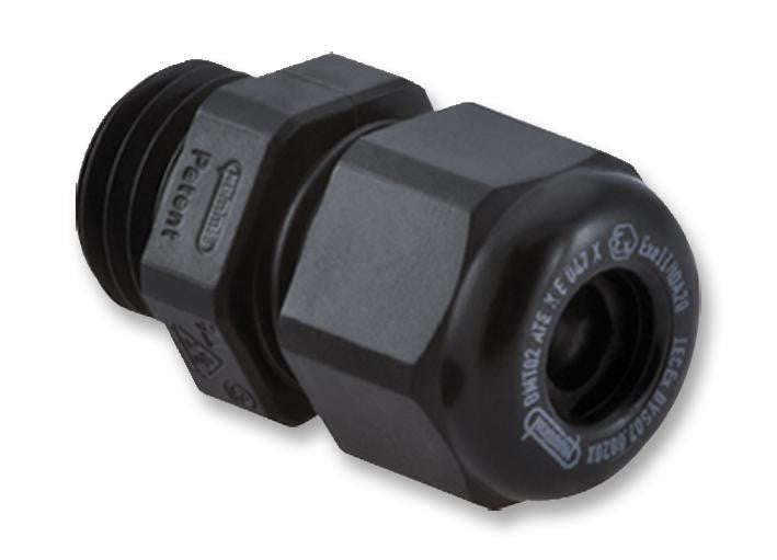 HUMMEL 1.292.1201.51 Cable Gland, M12 x 1.5, 2 mm, 5 mm, Nylon (Polyamide), Fibreglass Reinforced, Black