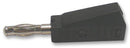 MULTICOMP A-1.107.B Banana Test Connector, 4mm, Plug, Cable Mount, 19 A, 30 VAC, Nickel Plated Contacts, Black