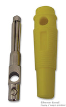 MULTICOMP 25.412.3 Banana Test Connector, 4mm, Plug, Cable Mount, 24 A, Nickel Plated Contacts, Yellow