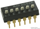 ALCOSWITCH - TE CONNECTIVITY ADE0604 SWITCH, DIP, 6 POS, SPST, RAISED SLIDE