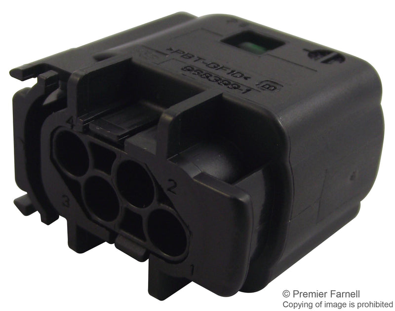 AMP - TE CONNECTIVITY 1-967640-1 Wire-To-Board Connector, 3.1 mm, 4 Contacts, Receptacle, Micro Quadlok Series, Crimp, 2 Rows