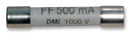 STAUBLI 69.0012 Cartridge Fuse, 500 mA, 1 kV, 6.3mm x 32mm, 1/4" x 1-1/4", 30 kA