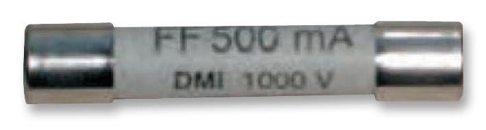 STAUBLI 69.0012 Cartridge Fuse, 500 mA, 1 kV, 6.3mm x 32mm, 1/4" x 1-1/4", 30 kA