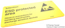 VERMASON 229135 Safety Sign, 150 mm, 300 mm, Black on Yellow, Warning, ESD Protected Area, Foamex