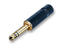 REAN NYS228BG Phone Audio Connector, 3 Contacts, Plug, 6.35 mm, Cable Mount, Gold Plated Contacts, Metal Body