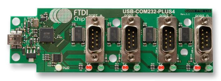 FTDI USB-COM232-PLUS-4 MOD, USB HS TO RS232, 4 CH, FT4232H