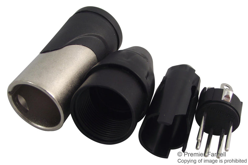 AMPHENOL AX5M XLR Audio Connector, 5 Contacts, Plug, Cable Mount, Silver Plated Contacts, Metal Body, AX Series