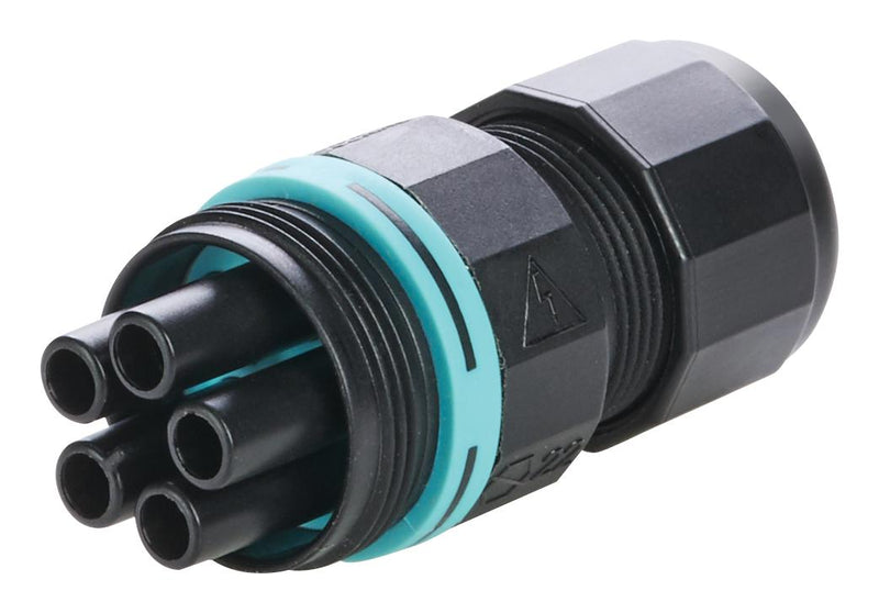 Hylec THB.387.B5A Circular Connector TH387 Teeplug Series Cable Mount Receptacle 5 Contacts Screw Socket