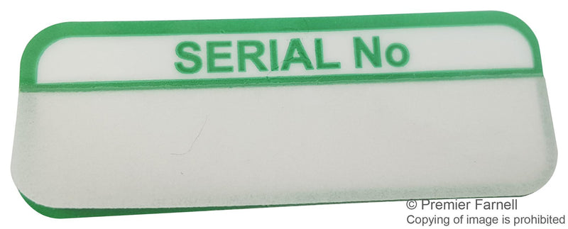 PRO POWER 7827645 Label, Serial No, Vinyl, Black on White, Self Adhesive, 15mm x 40mm, Pack of 100