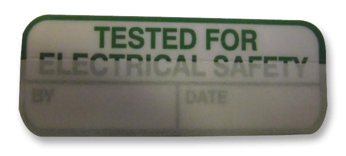 PRO POWER 7827644 Tested For Electrical Safety Labels Partially Laminated 15 x 40mm Vinyl 100 Pack Green