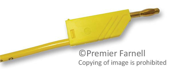 HIRSCHMANN TEST AND MEASUREMENT 934066703 Test Lead, 4mm Banana Plug to 4mm Banana Plug, Yellow, 60 V, 32 A, 2 m