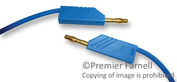 HIRSCHMANN TEST AND MEASUREMENT 934066702 Test Lead, 4mm Banana Plug to 4mm Banana Plug, Blue, 60 V, 32 A, 2 m