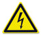 TE CONNECTIVITY ESSW1-025 Label, Warning, Flash, Vinyl, Black on Yellow, Self Adhesive, 25mm Dia, Card of 10