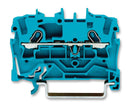 WAGO 2001-1204 2 Way 18A 800V DIN Rail Mount Terminal Block, 20-14AWG, 1.5mm&sup2; - Blue
