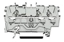 WAGO 2001-1301 3 Way 18A 800V DIN Rail Mount Terminal Block, 20-14AWG, 1.5mm&sup2; - Grey