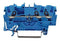 WAGO 2001-1304 3 Way 18A 800V DIN Rail Mount Terminal Block, 20-14AWG, 1.5mm&sup2; - Blue