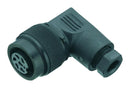 Binder 99-0106-106-03 Circular Connector 723 Series Right Angle Cable Receptacle 3 Contacts Solder Socket Threaded