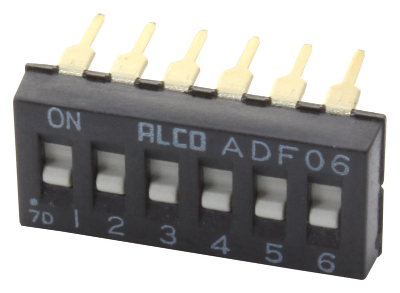 Alcoswitch - TE Connectivity ADF0604HL ADF0604HL DIP / SIP Switch 6 Circuits Through Hole Spst 24 V 100 mA