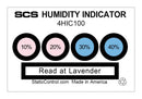 SCS 4HIC100 Humidity Indicator Card, 4 Spot, 10%, 20%, 30%, 40%, 2 ", 3 ", Moisture Barrier Bags