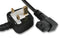 VOLEX X-285638A Mains Power Cord, Mains Plug, UK, IEC 60320 C13, 6.5 ft, 2 m, Black