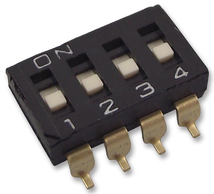 OMRON ELECTRONIC COMPONENTS A6S4101H DIP / SIP Switch, 4 Circuits, SPST, SMD, DIP Unsealed, 24 VDC