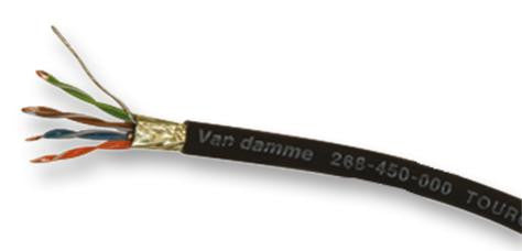 VAN DAMME 268-450-000 Shielded Networking Cable, Per M, Cat5e, 4 Pair, 26 AWG, 0.14 mm&sup2;