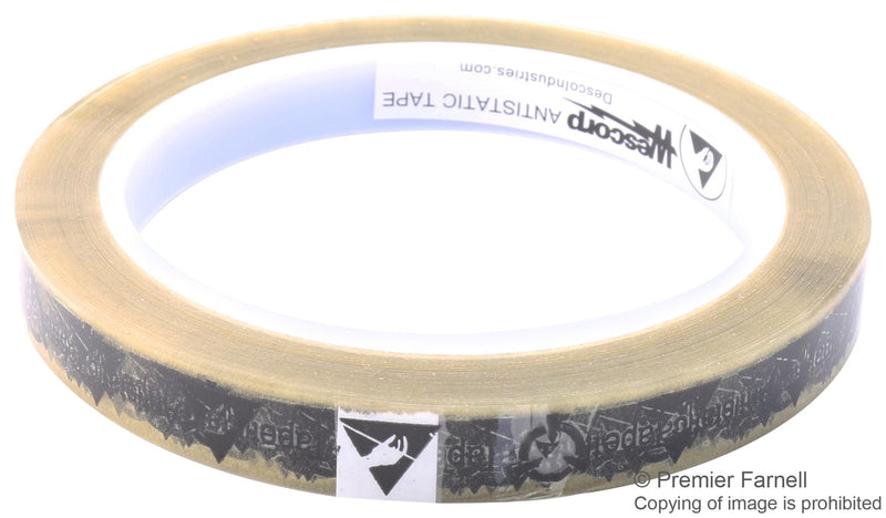 VERMASON 242270 Tape, Clear ESD, 12 mm, 0.47 ", 658 mm, 25.91 ft