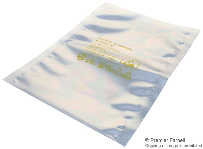 MULTICOMP MC0100008 Anti Static Bag, Static Shielding, Static Shielding Bag (Metal-In), 12 ", 304 mm, 4 ", 101 mm