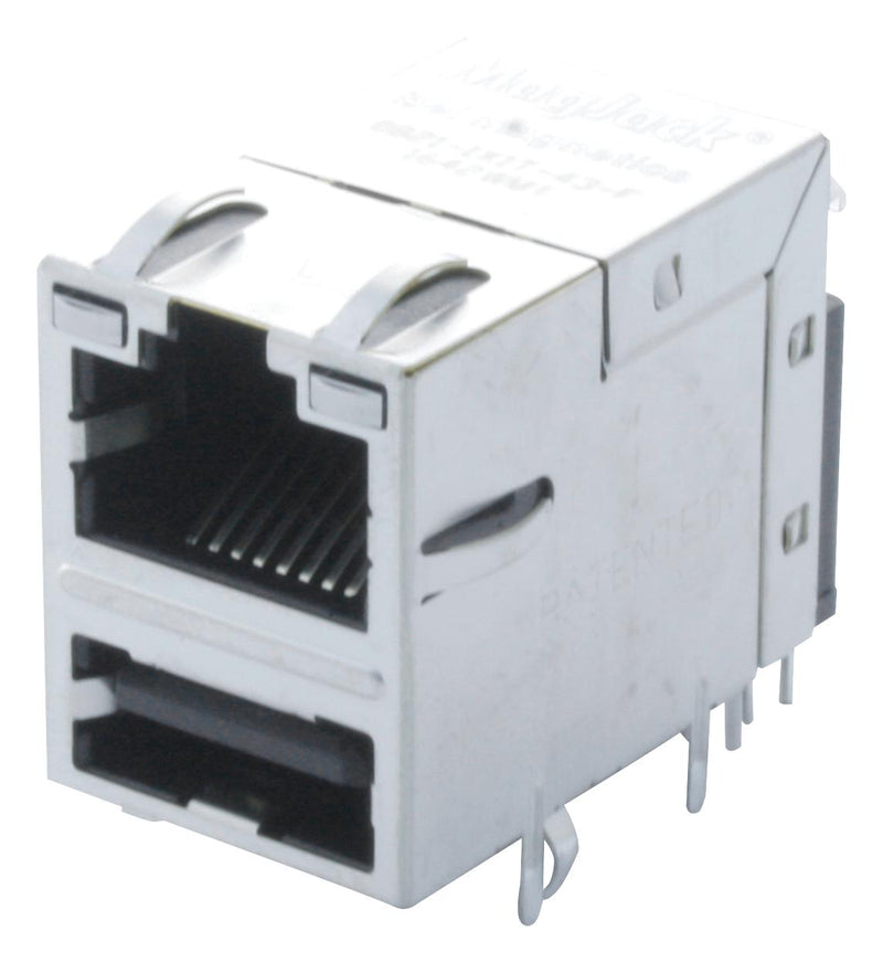 BEL Magnetic Solutions 0821-1X1T-43-F Modular Connector Single USB RJ45 Jack With 1 x (Port) 8P8C Cat5e Through Hole Mount