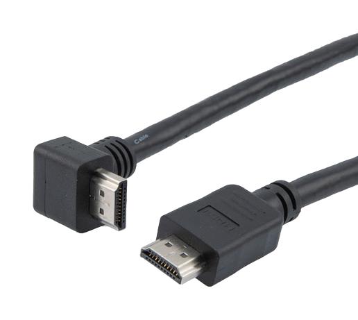 L-COM HD21PRAU-MM-BLK-05M Hdmi 2.1 Cable M/RA-UP-M PVC BLK 0.5M 52AK0488 New