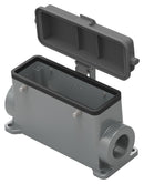 TE Connectivity T1490240129-000 T1490240129-000 Heavy Duty Connector Base Bulkhead Mount Side Entry Aluminium Alloy Body 2 Lever H24B