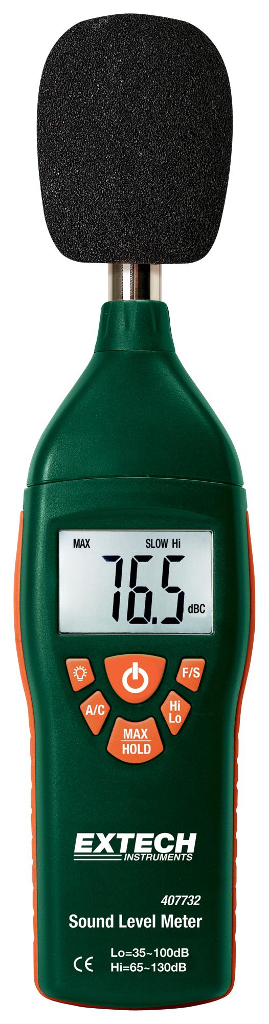 Extech Instruments 407732 Sound Level Meter 35 dB 130 1.5 0.1 0 &deg;C 40