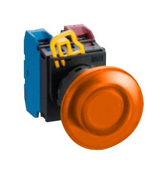 Idec YW1L-M4E10Q4A Illuminated Pushbutton Switch YW Series SPST-NO Momentary Spring Return 24 V Amber